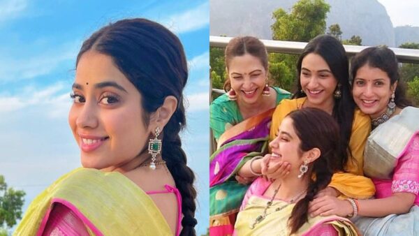 Jahnvi Kapoor Looks Absolutely Elegant In A Light Green Saree In Her Birthday Pictures